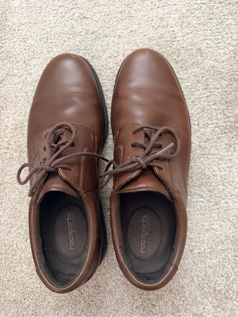 Rockport Men’s Brown Leather Lace Up Oxford Dress Shoes Size 9M